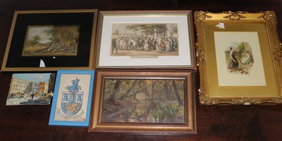 A box of assorted small pictures